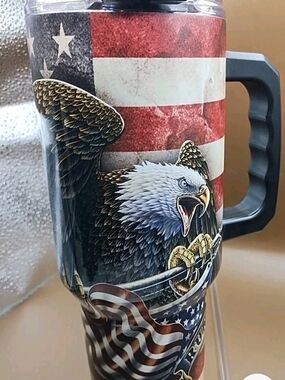 Patriotic Eagle Travel Mug - Red White Blue
